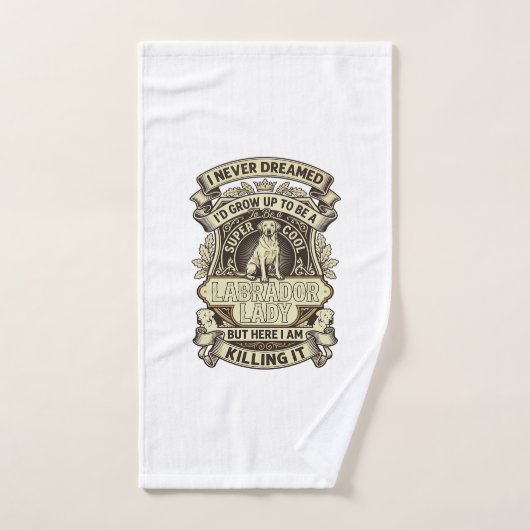 Labrador Lady Dog Crown Shield_1 (Serviette à main)