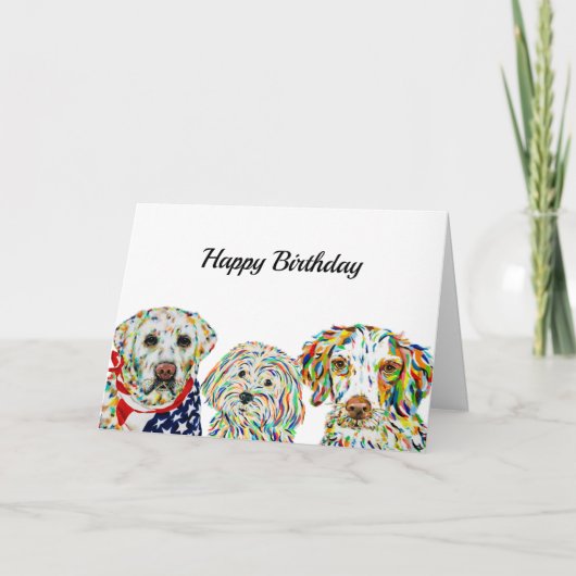 Labrador Maltipoo Brittany Carte d'anniversaire es (Devant)