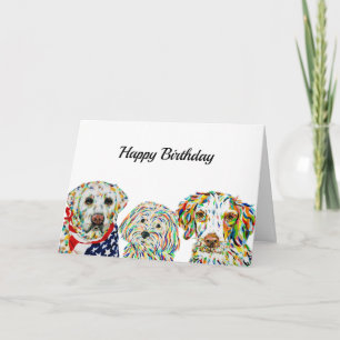Labrador Maltipoo Brittany Spaniel Birthday Card Kaart