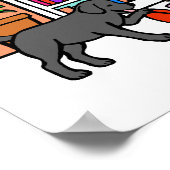 Labrador Mam Reading Cartoon Poster (Hoek)