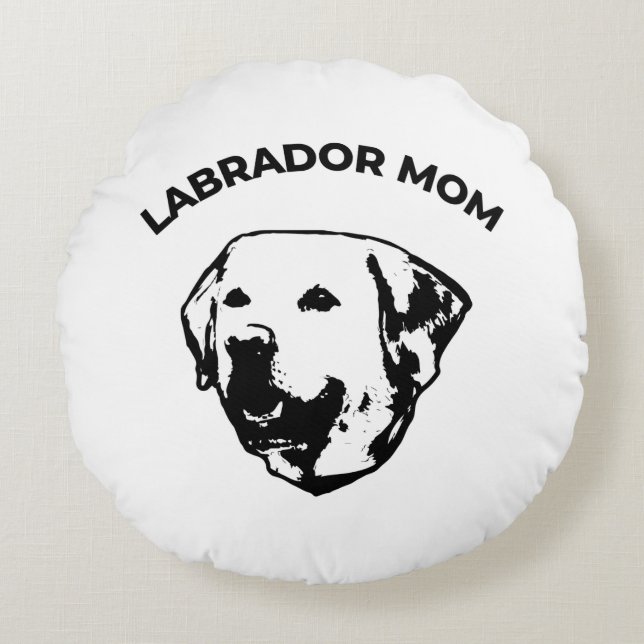 Labrador mama rond kussen (Voorkant)