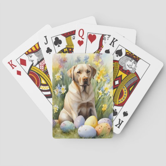 Labrador met paaseieren pokerkaarten (Achterkant)