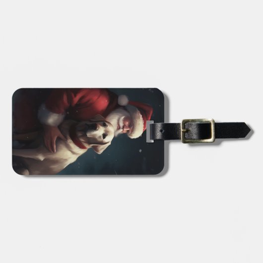 Labrador met Sinterklaas Feestelijke Kerstmis Bagagelabel (Voorkant horizontaal)