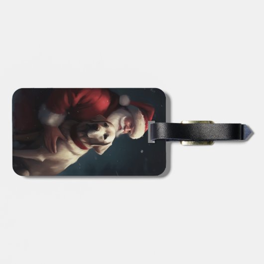 Labrador met Sinterklaas Feestelijke Kerstmis Bagagelabel (Achterkant horizontaal)