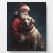 Labrador met Sinterklaas Feestelijke Kerstmis Fotoplaat (Voorkant)