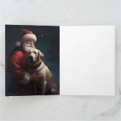 Labrador met Sinterklaas Feestelijke Kerstmis Kaart (Binnen)