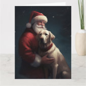 Labrador met Sinterklaas Feestelijke Kerstmis Kaart (Voorkant)