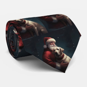 Labrador Met Sinterklaas Kerstfeest  Stropdas