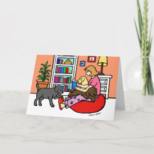 Labrador Mom Reading Kaart