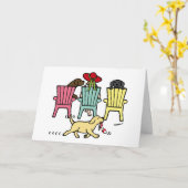 Labrador Mom Relaxant avec sa carte pour enfants (Fleur jaune)