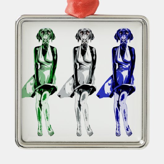 Labrador Monroe - stijl Metalen Ornament (Voorkant)