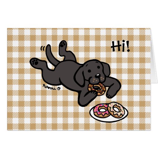 Labrador noir et beignets pensant à vous (Devant horizontal)