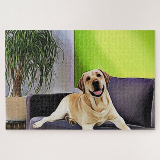 Labrador op de Sofa Legpuzzel (Horizontaal)