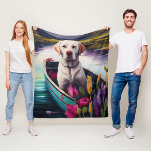 Labrador op een peddel: Een landschappelijk avontu Fleece Deken
