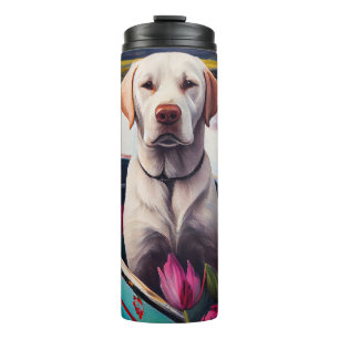 Labrador op een peddel: Een landschapsavontuur Thermosbeker