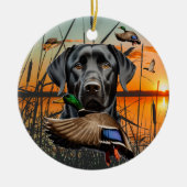 Labrador Ornament, Flying Duck Keramisch Ornament (Voorkant)