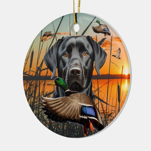 Labrador Ornament, Flying Duck Keramisch Ornament (Links)