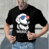 Labrador Patriottische Amerikaanse Vlag Onafhankel T-shirt