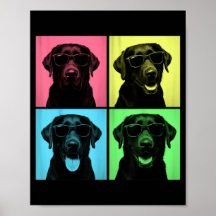 Labrador Pop Art Grappige Zwarte Lab Hond Liefhebb Poster