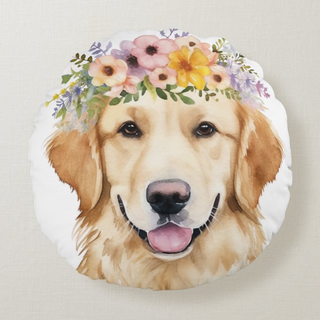 Labrador Princess Rond Kussen (Voorkant)
