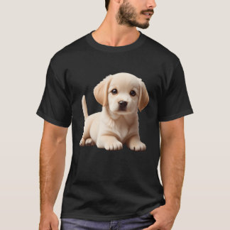 Labrador pup die ligt met de staart zichtbaar retr t-shirt
