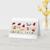 Labrador Puppies - Kerst Kaart (Gele Bloem)