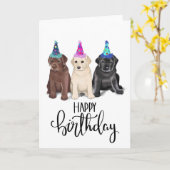 Labrador Puppy Birthday-kaart Kaart (Gele Bloem)
