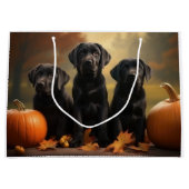 Labrador Puppy Herfst Delight Pompoen Groot Cadeauzakje (Voorkant)
