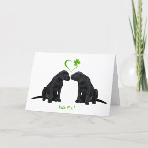 Labrador Puppy Kus Me St. Patrick's Day Feestdagen Kaart