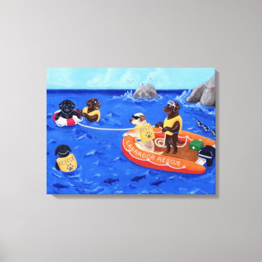 Labrador Rescue Team Canvas Afdruk (Voorkant)