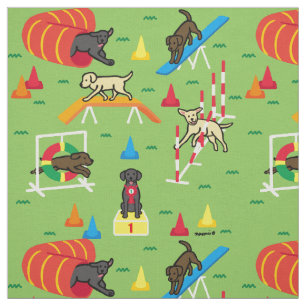 Labrador Retriever Agility Cartoon Stof
