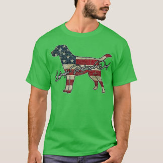 Labrador Retriever Amerikaanse Vlag 4 juli Amerika T-shirt