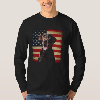 Labrador Retriever Amerikaanse Vlag 4 juli Patriot T-shirt