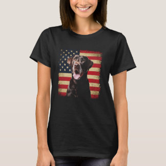 Labrador Retriever Amerikaanse Vlag 4 juli Patriot T-shirt