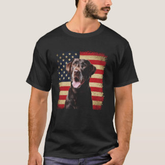 Labrador Retriever Amerikaanse Vlag 4 juli Patriot T-shirt