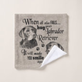 Labrador Retriever art als alles mislukt, quote Bad Handdoek (Wasdoekje)