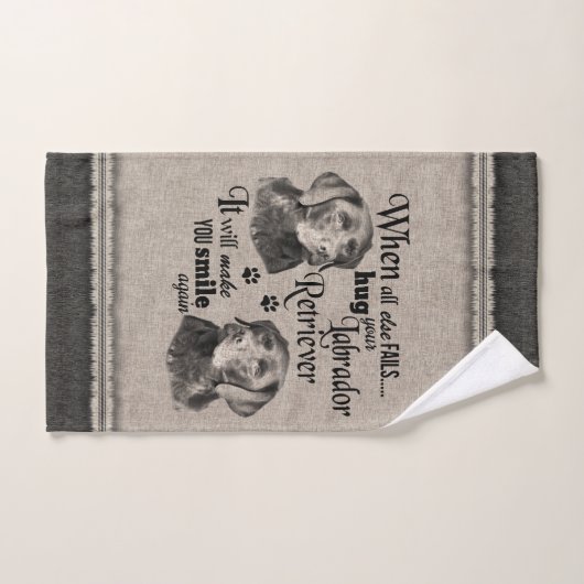 Labrador Retriever art als alles mislukt, quote Bad Handdoek (Handdoek)