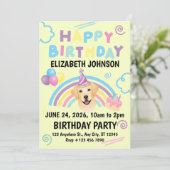 Labrador Retriever Birthday Invitation Yellow (Debout devant)