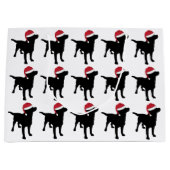 Labrador Retriever Black in Red Santa Hat Large Cadeautasje (Voorkant)