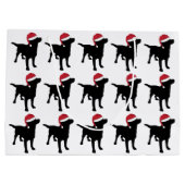 Labrador Retriever Black in Red Santa Hat Large Cadeautasje (Achterkant)