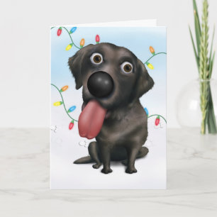 Labrador Retriever (Black) Kerstmis Feestdagen Kaart