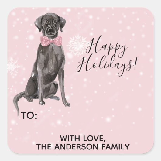 Labrador Retriever Black Lab Holiday Gift Label (Voorkant)