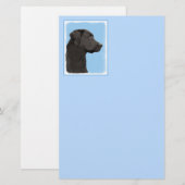 Labrador Retriever Black Painting Original Dog Art Briefpapier (Voorkant / Achterkant)