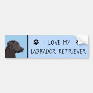 Labrador Retriever Black Painting Original Dog Art Bumpersticker