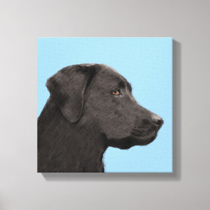 Labrador Retriever Black Painting Original Dog Art Canvas Afdruk