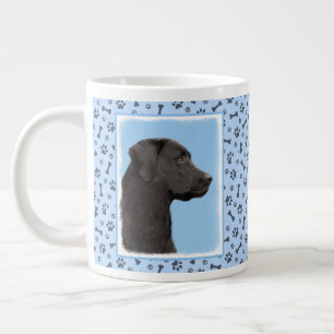 Labrador Retriever Black Painting Original Dog Art Extra Grote Beker
