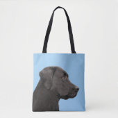 Labrador Retriever Black Painting Original Dog Art Tote Bag (Voorkant)