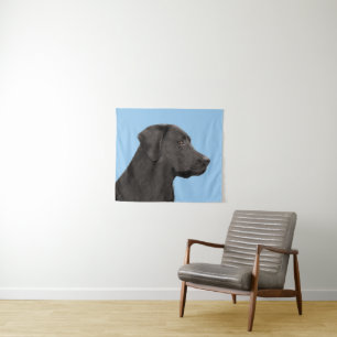 Labrador Retriever Black Painting Original Dog Art Wandkleed