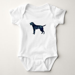 Labrador Retriever Black Waterverf Silhouette Romper