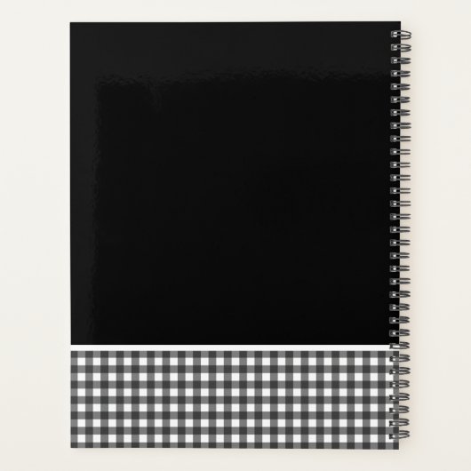 Labrador Retriever Black White Gingham Aangepaste Planner (Achterkant)